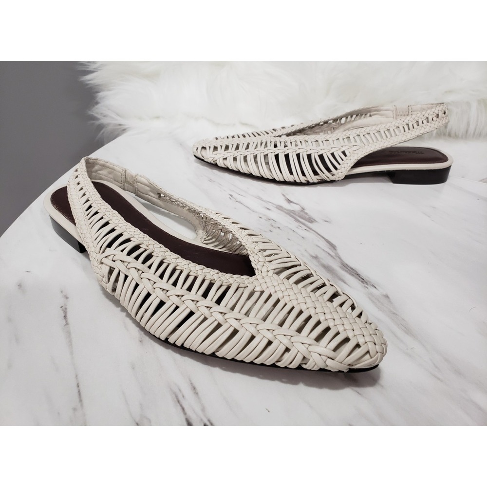 NEW NO BOX SIZE 10 Madewell The Harpor WOVEN SLINGBACK flats braided leather